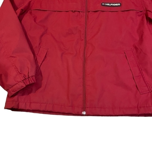 Mens TOMMY HILFIGER Red Logo Insulated Jacket Coat - Picture 2 of 7